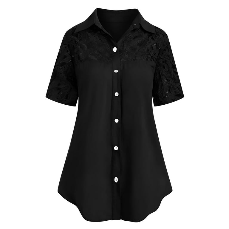 Women Turn-down Collar Regular Tops Blouse Plus Women Turn-down Collar Regular Tops Blouse Plus