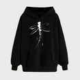 thumbnail image 1 of Homenesgenics Womens Hoodies under $10 Women's Graphic Winter Hoodie Pullover Tops Long Sleeved Comfortable Sweatshirt Black S, 1 of 5