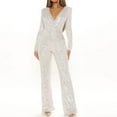 thumbnail image 1 of Homenesgenics Womens Jumpsuits Summer Women's Casual Solid Lace-Up Stand-Up Collar Jumpsuit White S, 1 of 5