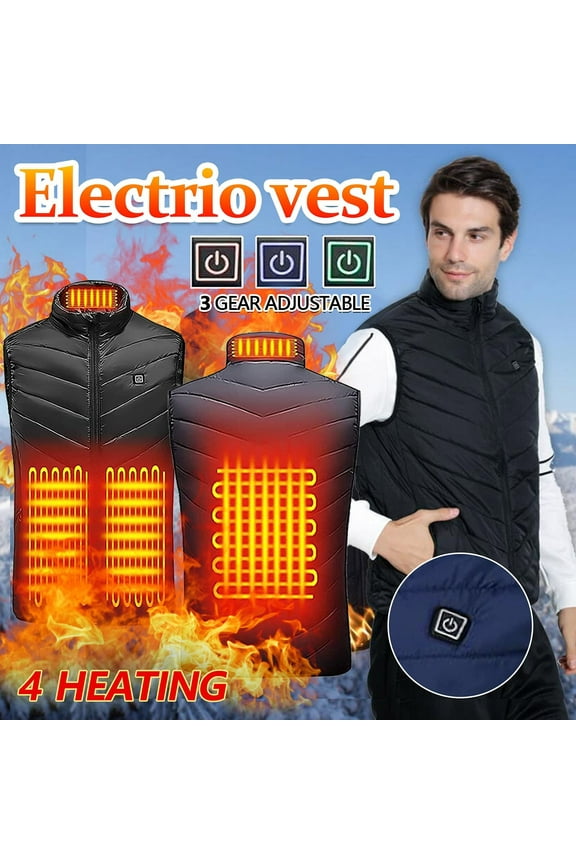 Womens Plus Size Heated Vest for Unisex Dual Control 4 Heating Vest Heated Jacket Winter Heating Vest
