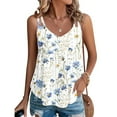 thumbnail image 1 of Homenesgenics Womens Tops Clearance under $5 Women Printing Sleeveless Round Neck Pullover Eyelet Shirts Tank Tops Spaghetti Straps Undershirts Multicolor XL, 1 of 4