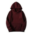 thumbnail image 1 of Homenesgenics Womens Tops under $10 Fall Clothes Women's Casual Winter Long Sleeve Hooded Pocket Top Long Sleeve Hooded Blouse Red XL, 1 of 8