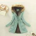 thumbnail image 1 of Homenesgenics Womens Tops under $5 Fall Clothes Winter Womens Warm Coat Hooded Jacket Slim Winter Outwear Green S, 1 of 3