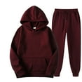thumbnail image 1 of Homenesgenics Womens Tops Long Sleeve Fall 2PCS Outfits Men's and Women's Sports Tracksuits Long Sleeve Pullover Hoodies Sweatshirt and Sweatpants Fall Winter Suit, 1 of 6