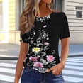 thumbnail image 1 of Homenesgenics Womens Tops Plus Size 4x 5x Loose-Fit Cute Party Shirts Free-Style Printed Round-Neck Short-Sleeve Summer T-Shirts Casual Tee Pink XXL, 1 of 5