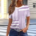 thumbnail image 1 of Homenesgenics Womens Tops Plus Size 4x 5x Loose-Fit Cute Party Shirts Free-Style Printed Round-Neck Short-Sleeve Summer T-Shirts Casual Tee Purple XXL, 1 of 5