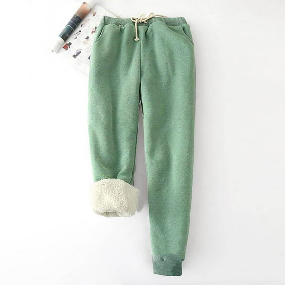 Homenesgenics Womens Trousers Wide Leg Pants for Women Blue Women's Solid Color Fleece Pockets Plus-Size Bandage Elastic Waist Wei Pants Casual Harun Leggings Gifts for Women