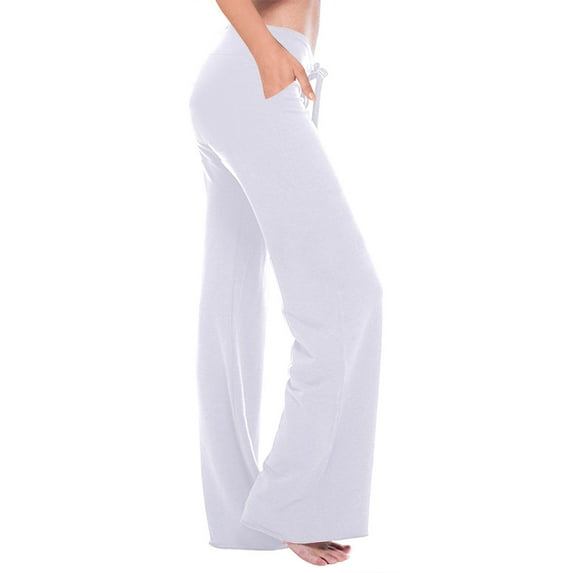 Homenesgenics Womens Trousers Wide Leg Pants for Women Blue Women Fashion Solid Elasticity Leggings Bell-bottoms Pants