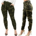 thumbnail image 1 of Homenesgenics Womens Trousers Wide Leg Pants for Women Blue Women's High Waist Slim Fit Jogger Cargo Camouflage Pants for with Matching Belt, 1 of 7