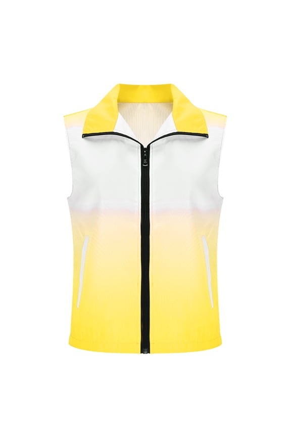 Yellow Jackets Vest Women's Tank Tops Outdoor Fishing Travel Hiking Lapel Vest Yellow XXL