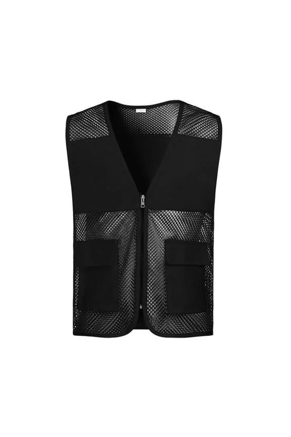 Yellow Jackets Vest Women's Tank Tops Outdoor Fishing Travel Hiking V-Neck Reflective Safety Vest Black XXXXL