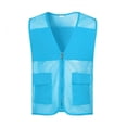 thumbnail image 1 of Homenesgenics Yellow Jackets Vest Women's Tank Tops Outdoor Fishing Travel Hiking V-Neck Reflective Safety Vest Blue XXL, 1 of 4