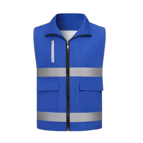 Homenesgenics Yellow Jackets Vest Women's Tank Tops Outdoor Fishing Travel Hiking V-Neck Reflective Traffic Vest Blue XXXXL