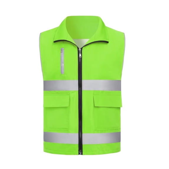 Homenesgenics Yellow Jackets Vest Women's Tank Tops Outdoor Fishing Travel Hiking V-Neck Reflective Traffic Vest Green XXXXL