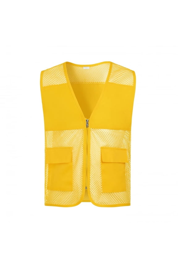 Yellow Jackets Vest Women's Tank Tops Outdoor Fishing Travel Hiking Vest V-Neck Reflective Safety Vest Yellow XL
