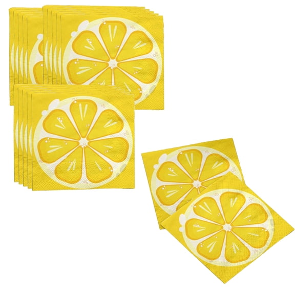 Homenest 16pcs Disposable Lemon Party Napkins for Lemonade Birthday, Holiday Events, Summer Tea Party Table Decoration