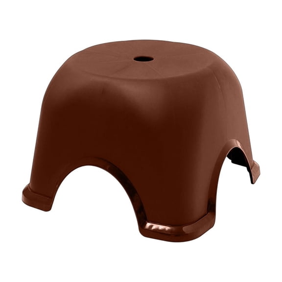 Homenest 1Pcs Brown Toilet Stool 24×24×15cm, Non-Slip Bathroom Footrest Stepping Stool with Anti-Slip Base, Low Profile Stool for Shower and Living Room