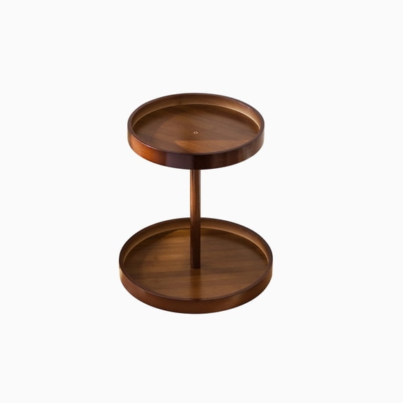Homenest 2 Tier Rotating Wooden Serving Tray Revolving Display Stand ...