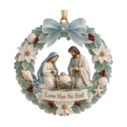 Homenest 2D Acrylic Nativity Christmas Ornament, Beach Theme Coastal Christmas Tree Hanging Decoration, Holy Night Birth of Love Keepsake for Beach House Holiday Decor