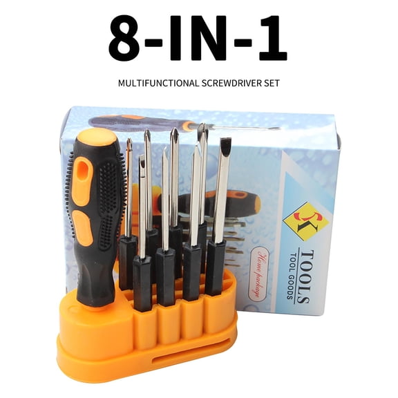 Homenest 8 Piece Magnetic Screwdriver Set Cr-V Steel Multi Function Repair Tool Kit with Rubber Handle for Home Electronics Computer