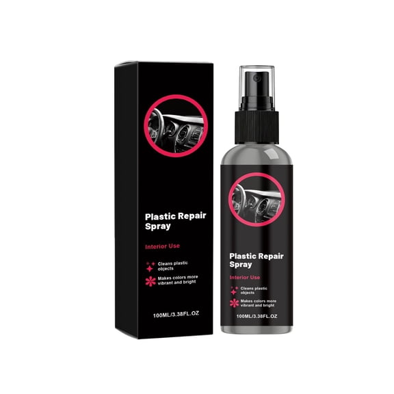 Homenest Advanced Multi-Purpose Plastic Repair Agent for Car Interior & Exterior, Restores Faded Trim Dashboard Bumper Plastic Parts, High Gloss Refurbishment Coating 100ml