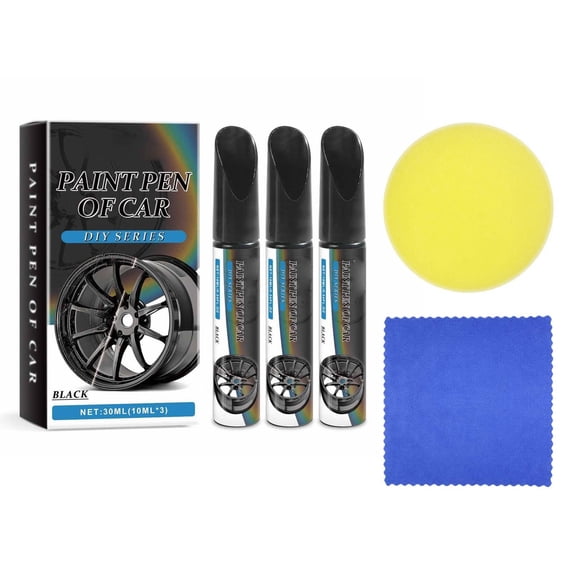 Homenest Car Scratch Repair Pen Black 3Pcs Touch Up Paint Pen for Cars, Auto Paint Chip Repair Kit for Rims Scratches, Quick Dry Scratch Remover Marker for Automotive Exterior