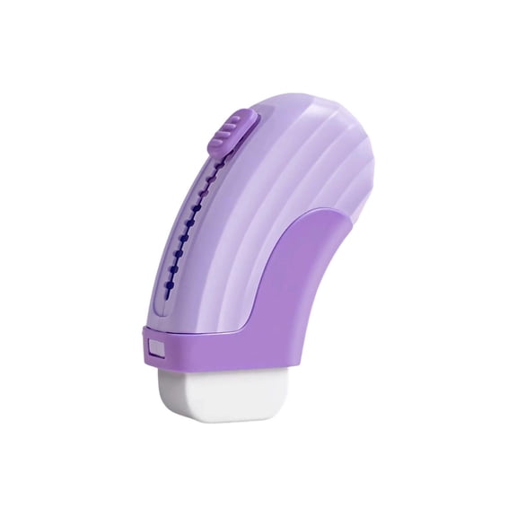 Homenest Curved Retractable Pencil Eraser with Slide Lock, Non-Slip Ergonomic Eraser for Class & Office, Compact Writing Correction Tool Purple