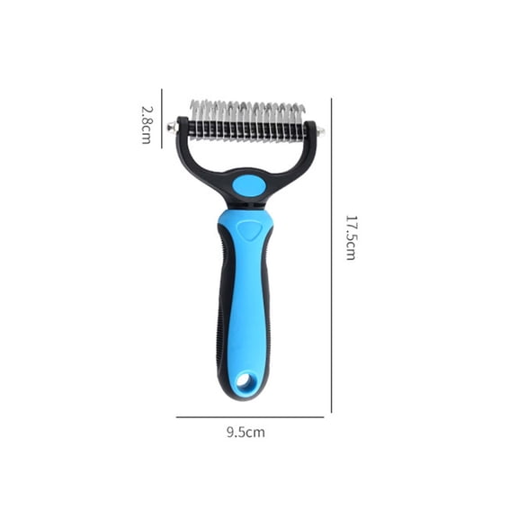 Homenest Dog Cat Deshedding Comb 2 Sided Dematting Tool Pet Hair Removal Grooming Rake Stainless Steel for Long Short Hair