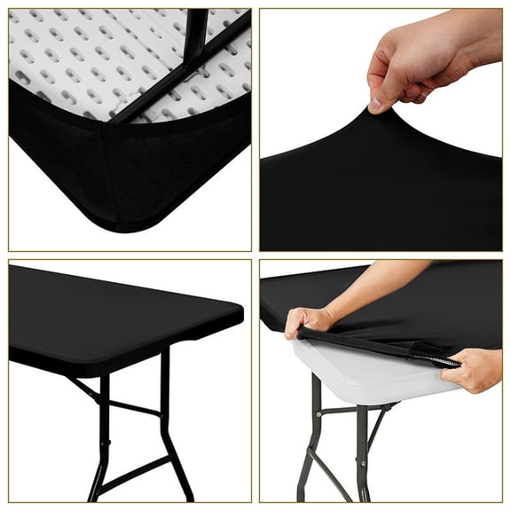 Homenest Elastic Fitted Tablecloth Waterproof 60x30 Inch Wrap Around Cover for Picnic BBQ Camping Outdoor Table Reusable Washable,Blue