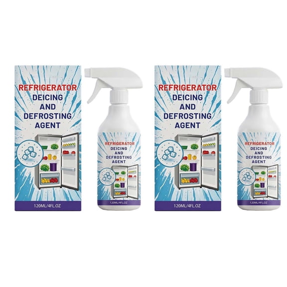 Homenest Fridge Freezer De-Icer Spray 120ml x 2, Fast Ice Melting Defroster Spray for Refrigerator, Freezer Defrosting Cleaner, Ice Build-up Remover for Home Appliance Maintenance