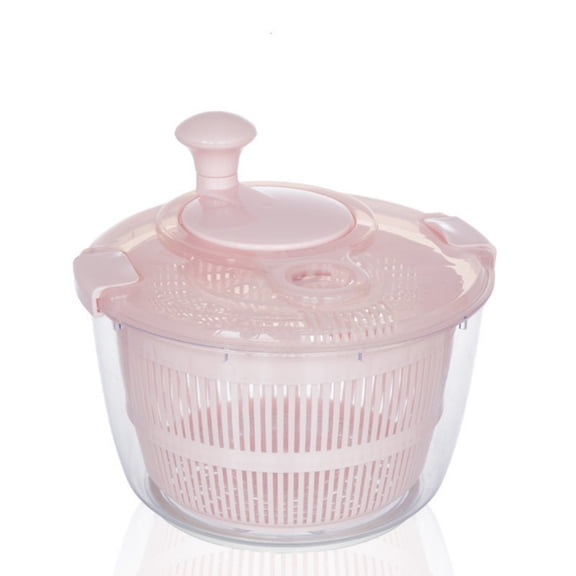 Homenest Multifunctional Salad Spinner with Centrifugal Drying System, Vegetable Washer & Colander for Lettuce, Fruits and Kitchen Food Prep,Pink