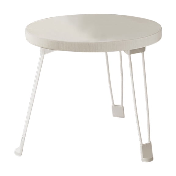 Homenest White Foldable Small Round Table, 11.81x13.78in, Portable Folding Coffee Table, Compact Side Table, Space Saving TV Tray for Sofa, Collapsible Laptop Desk