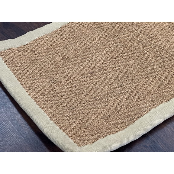 Homenmore Coir Herringbone Cotton Boarder Mat 3'x2'