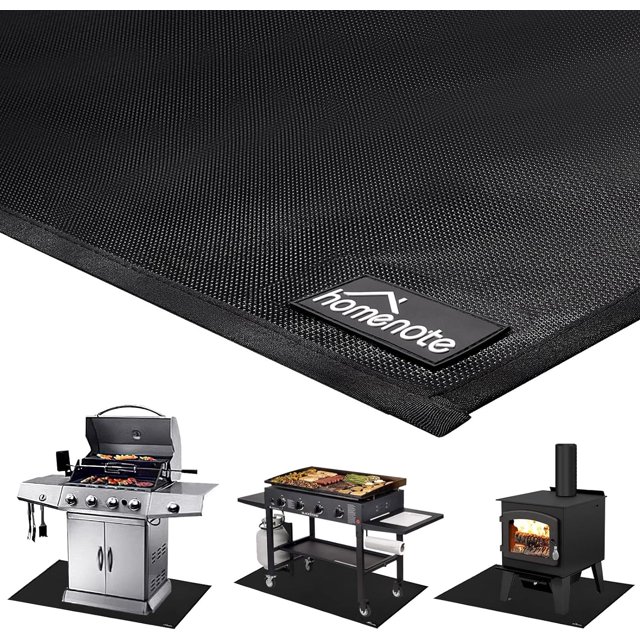 Homenote Large Under Grill Mat,Durable 36 x 65 inches Deck and Patio Protective Mats,Fireproof
