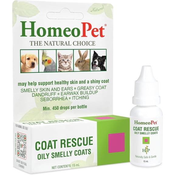 HomeoPet COAT RESCUE, Skin and Coat Support Drops for Pets, 15 mL