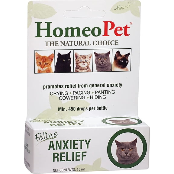 HomeoPet Feline ANXIETY RELIEF Calming Support Drops for Cats, 15 mL