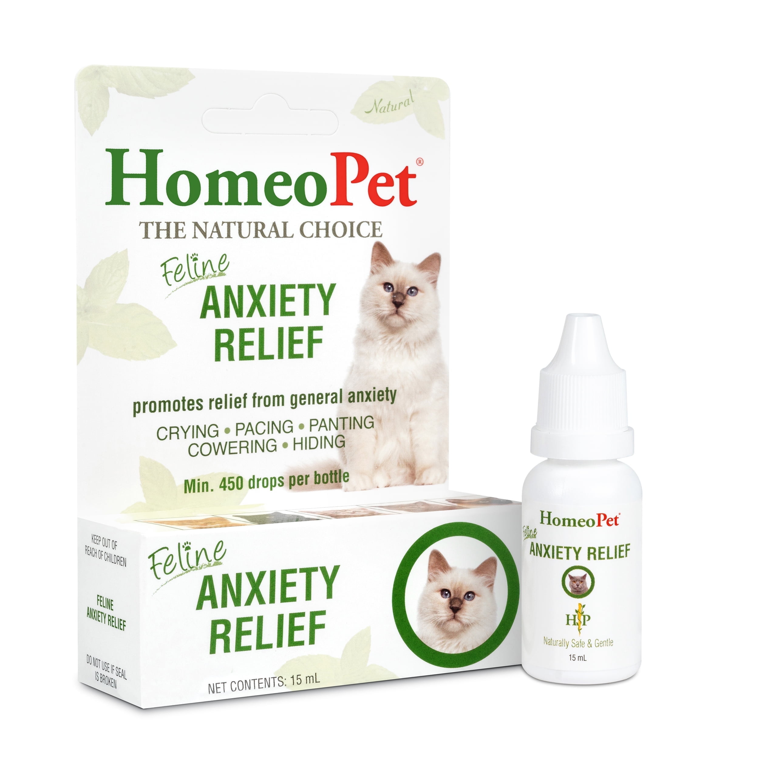 HomeoPet Feline Anxiety Relief Calming Natural Pet Relaxant Solution for Cats, 15-Milliliter Bottle