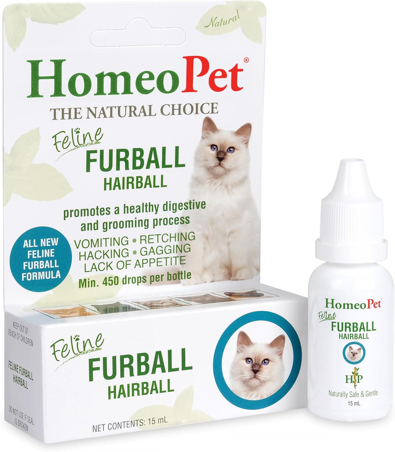 HomeoPet Feline Furball Hairball Remedy Solution for Cats, 15-Milliliter Bottle