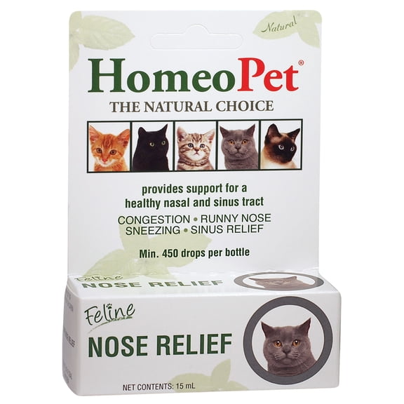HomeoPet Feline NOSE RELIEF Nasal and Sinus Health Support Drops for Cats, 15 mL