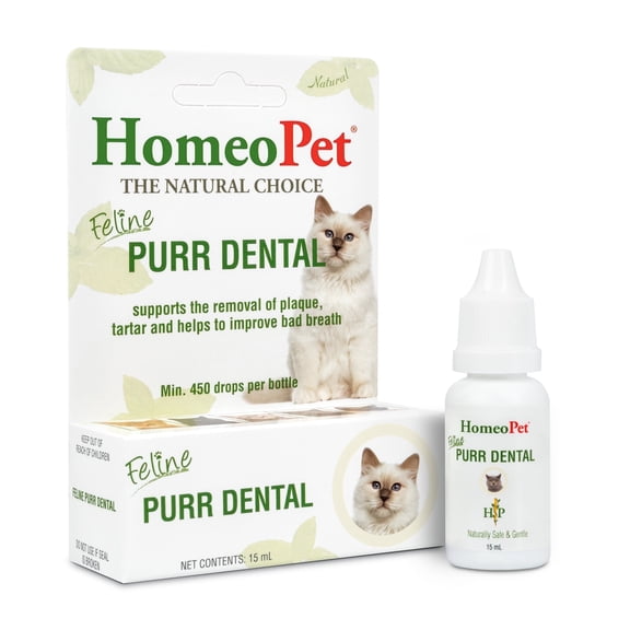 HomeoPet Feline PURR DENTAL Oral Care Support Drops for Cats, 15 mL