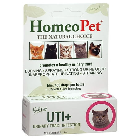 HomeoPet Feline UTI+ Promotes Healthy Urinary Track for Cats Pets 15mL