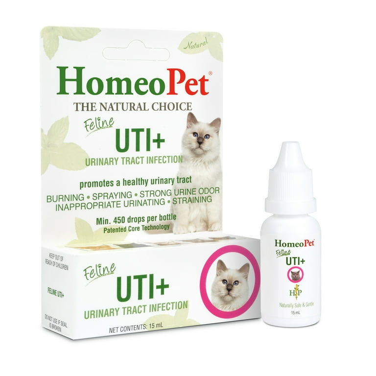 HomeoPet Feline UTI Plus Urinary Tract Health Supplement Solution for Cats 15 Milliliter Bottle