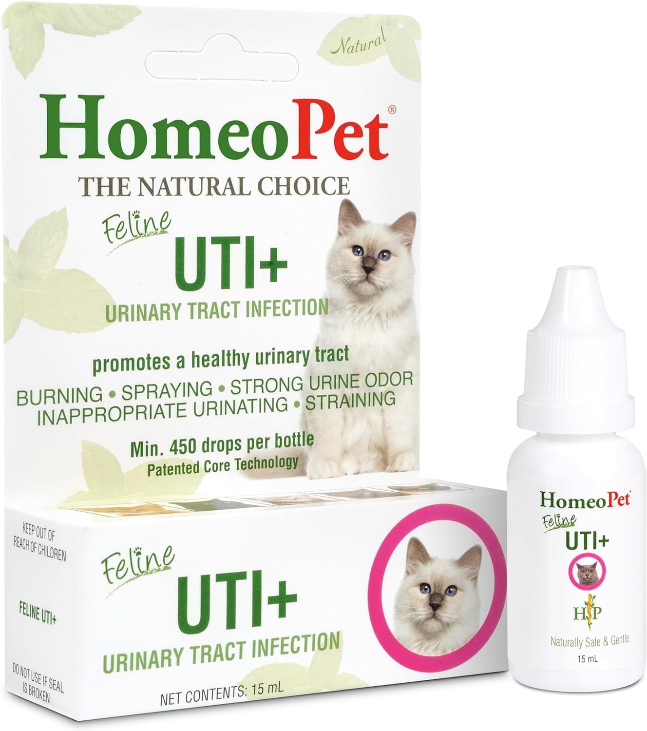 HomeoPet Feline UTI Plus Urinary Tract Health Supplement Solution for Cats, 15-Milliliter Bottle