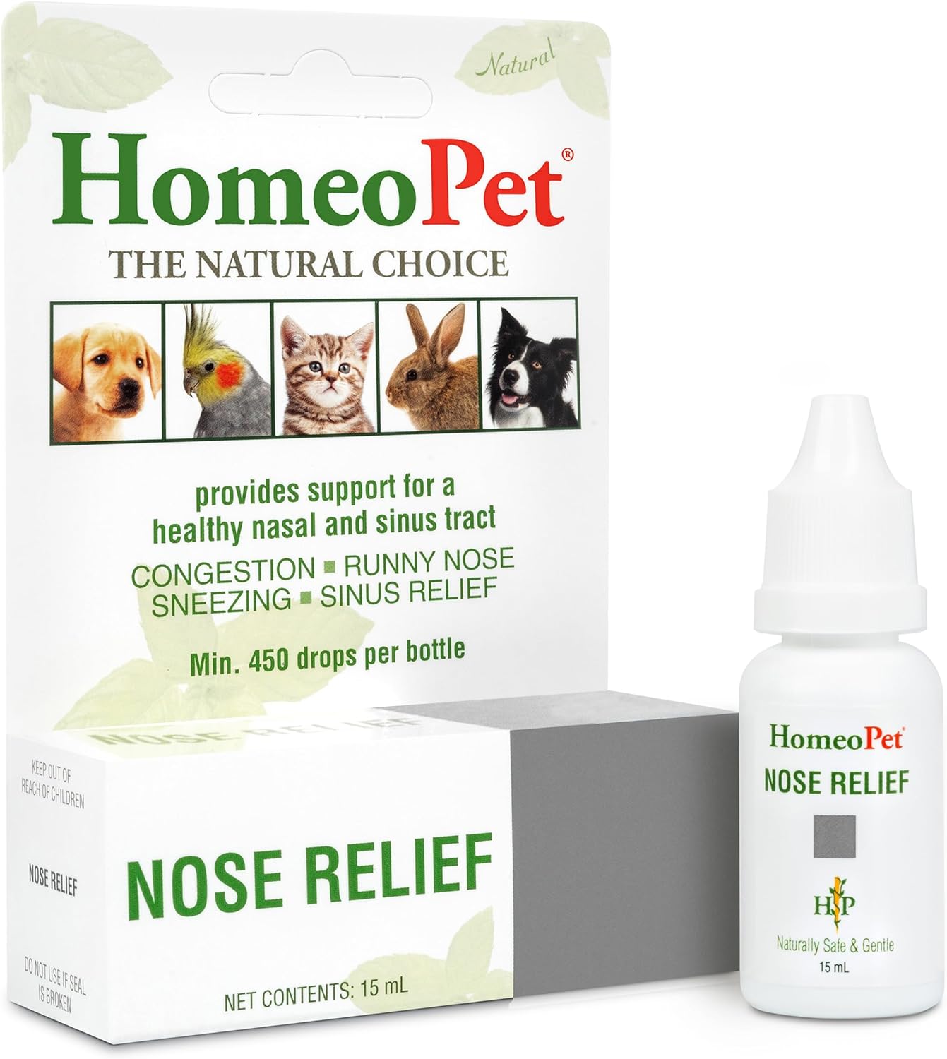 HomeoPet Nose Relief, Safe and Natural Nasal and Sinus Medicine for