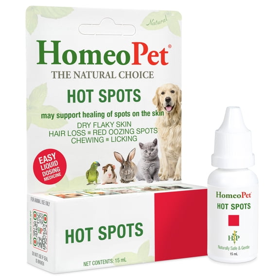 HomeoPet HOT SPOTS Skin Healing Support Drops for Pets, 15 mL
