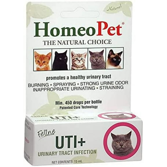 HomeoPet UTI Plus Urinary Tract Infection, Urinary Tract Support for Cats, 15 Milliliters
