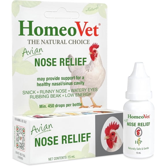 HomeoPet Avian NOSE RELIEF Nasal and Sinus Health Support Drops for Birds, 15 mL