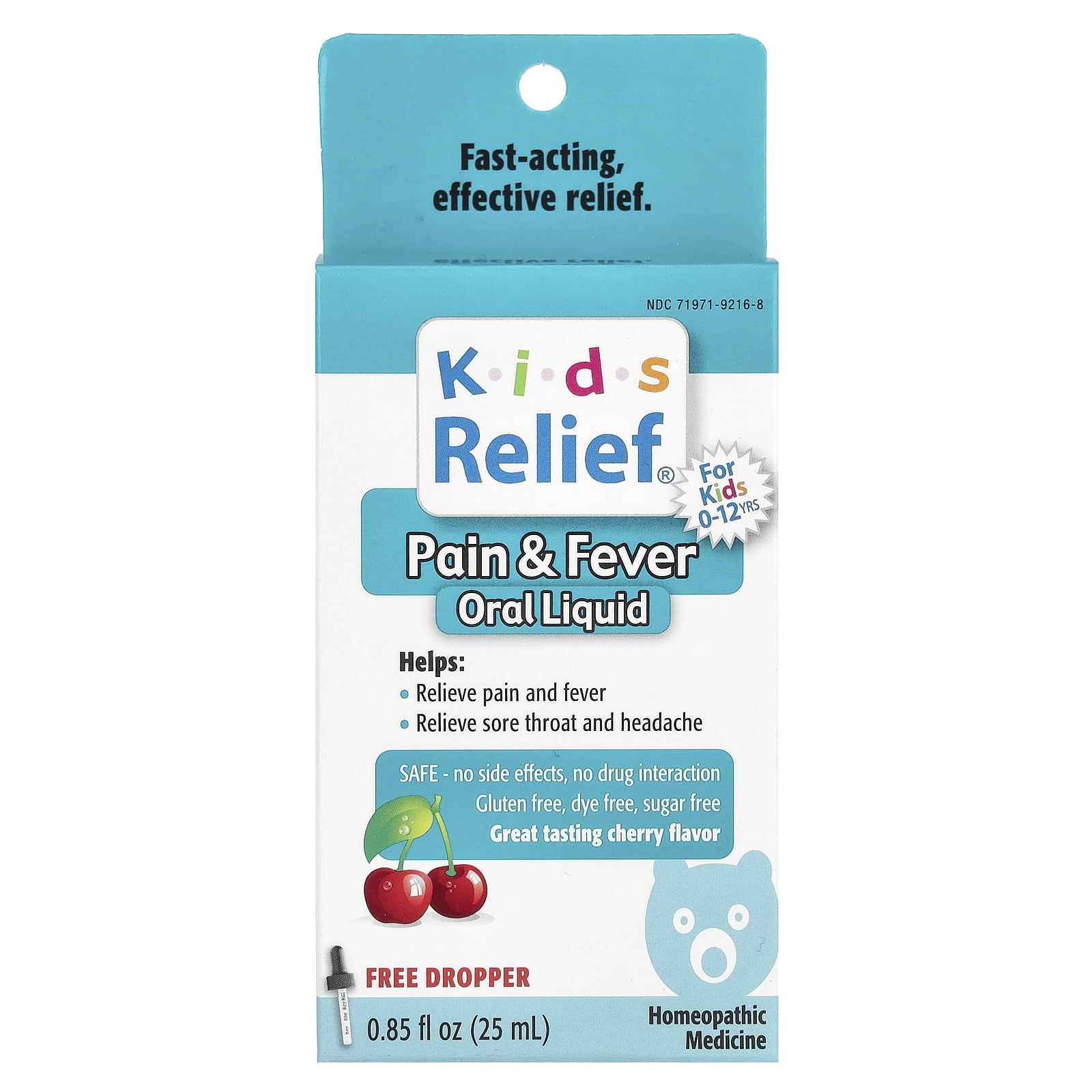 Kids Relief Pain & Fever Oral Liquid Formula, 0.85 Oz