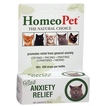 HomeoPet Feline Anxiety Relief Calming Natural Pet Relaxant Solution for Cats, 15-Milliliter Bottle