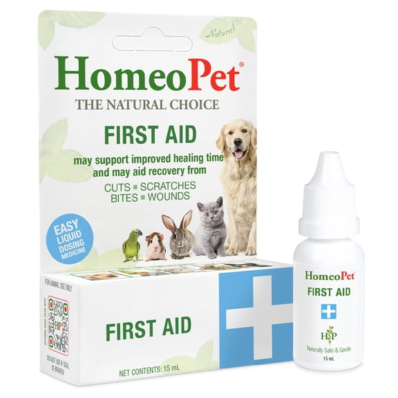 HomeoPet FIRST AID, Oral Wound Care Support Drops for Pets, 15 mL